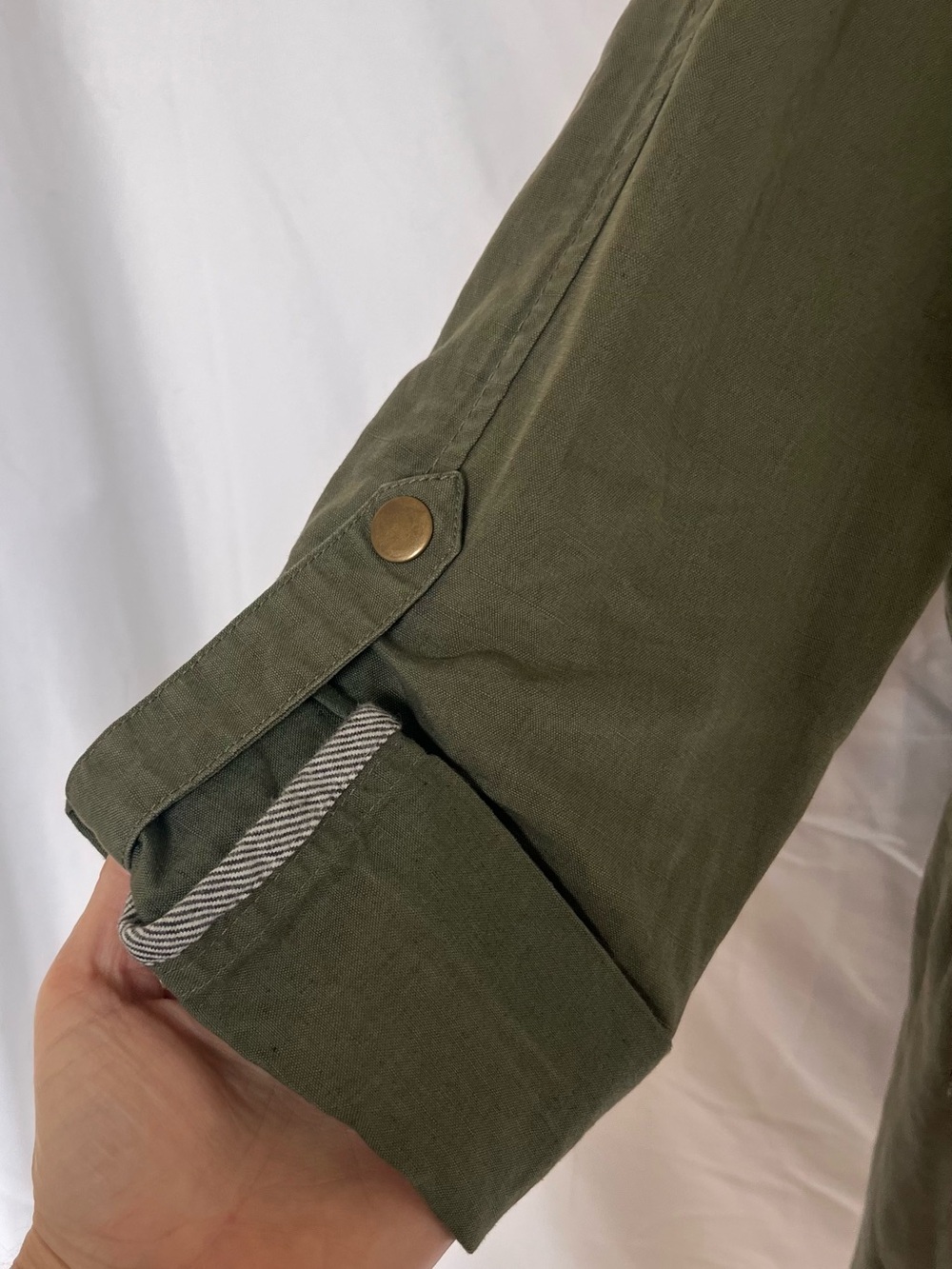 LOFT Olive Utility Jacket with Drawstring Waist - Picture 7 of 9